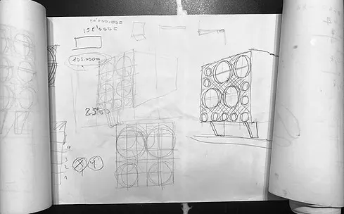 Boceto a mano de una fachada
